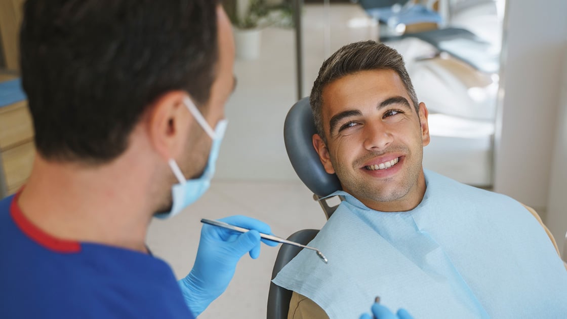 Dental patient with dentist